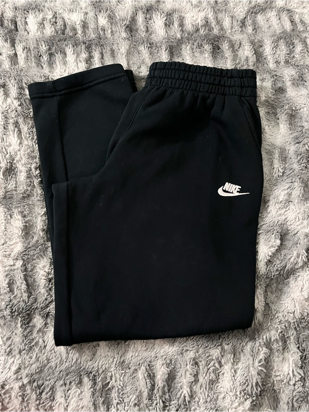 Nike Kids Black Jogger Sweatpants with White Logo